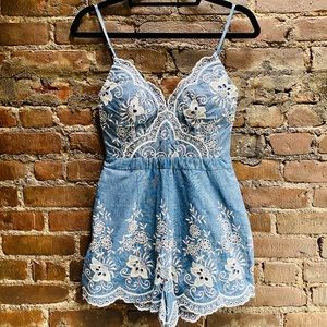 Super Cute Embroidered Floral Romper